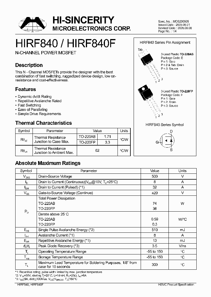 HIRF840_428389.PDF Datasheet