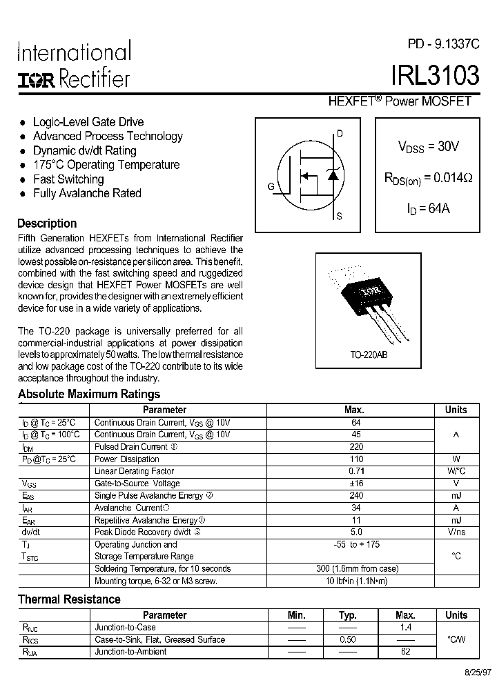 IRF3103_307857.PDF Datasheet