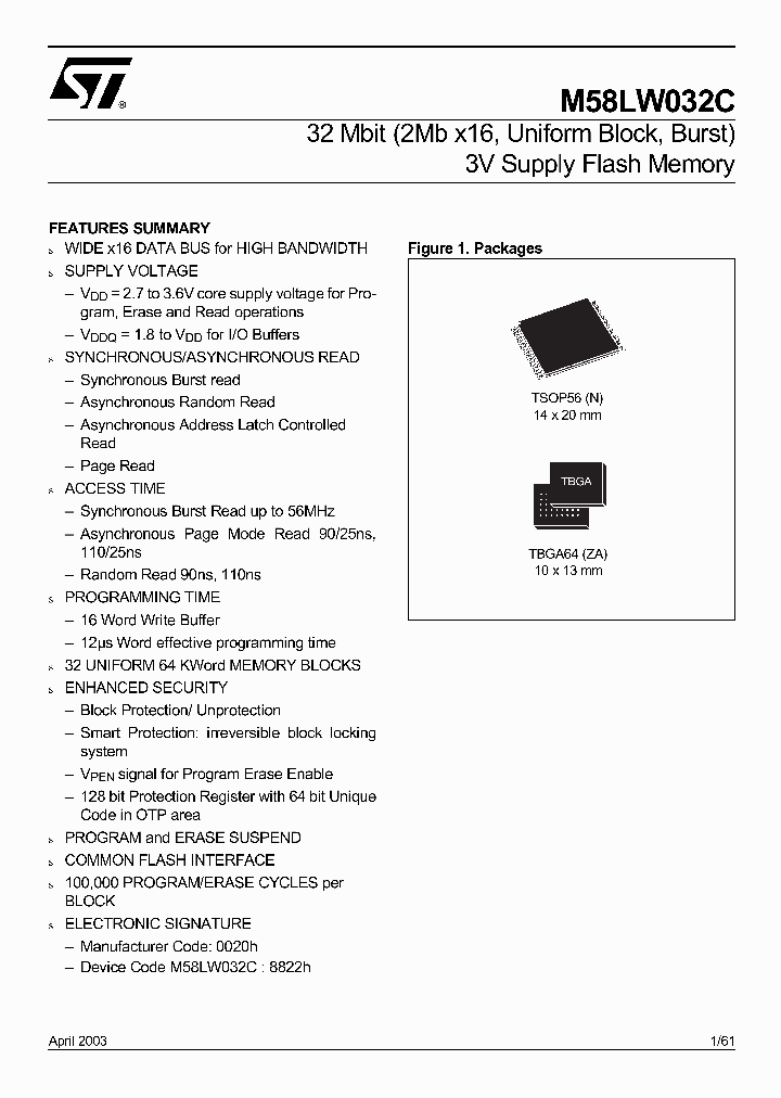 M58LW032C_422620.PDF Datasheet