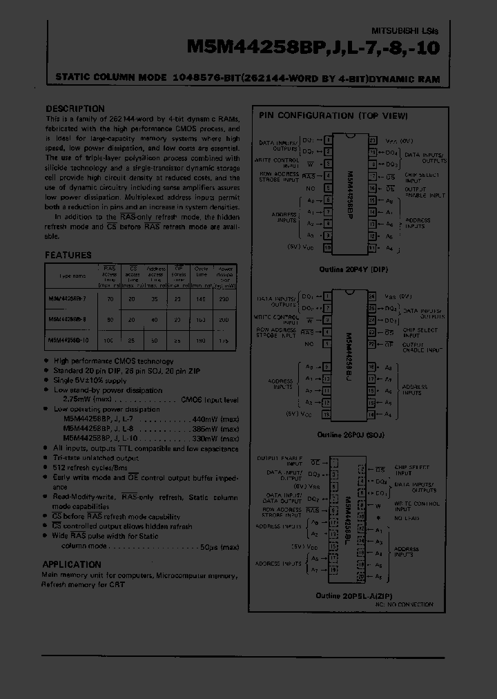 M5M44258-10_417860.PDF Datasheet