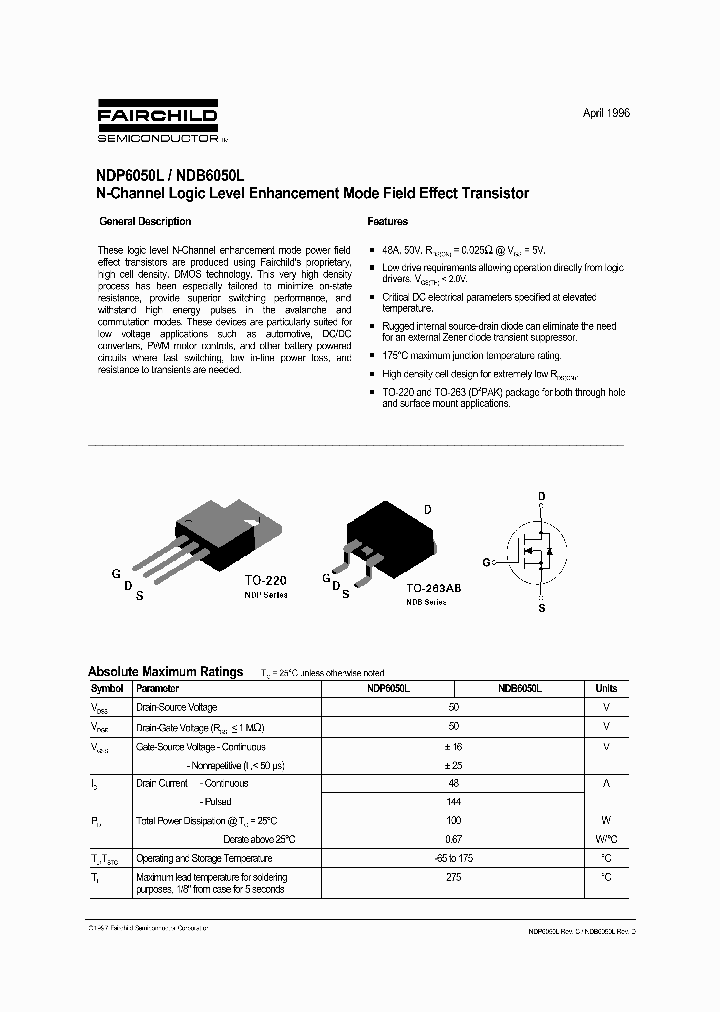 NDB6050L_406371.PDF Datasheet