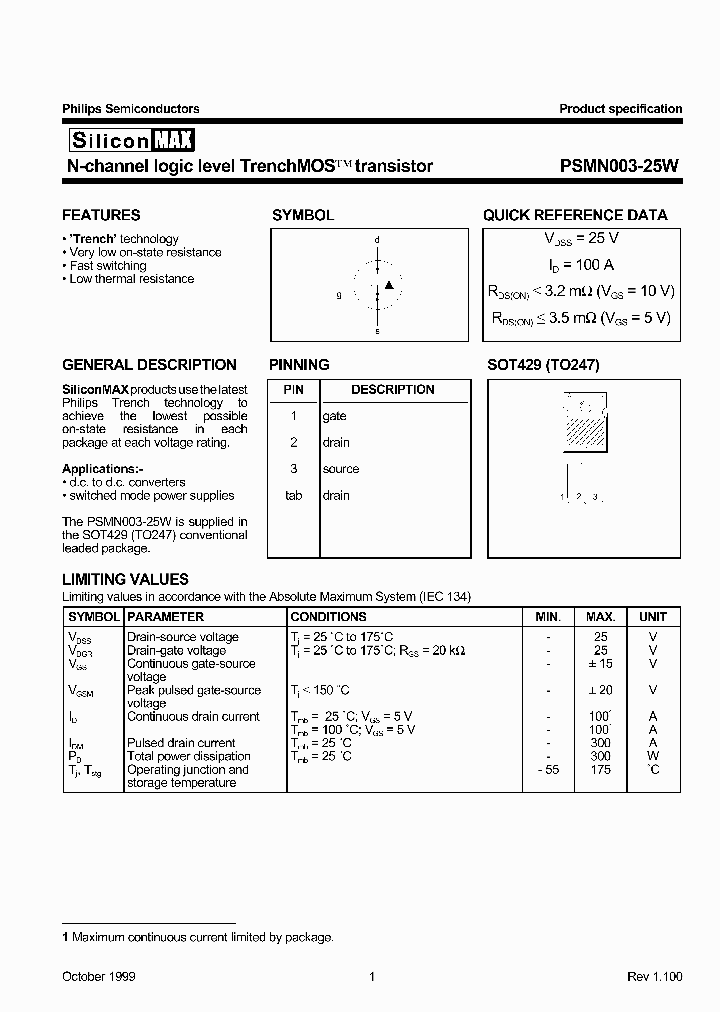 PSMN003-25W_410180.PDF Datasheet