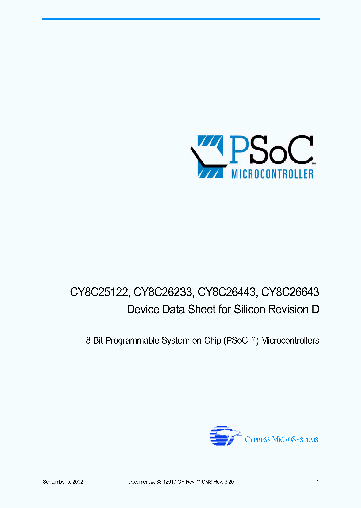 CY8C26233_86920.PDF Datasheet
