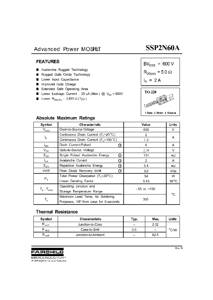 SSP2N60A_395772.PDF Datasheet