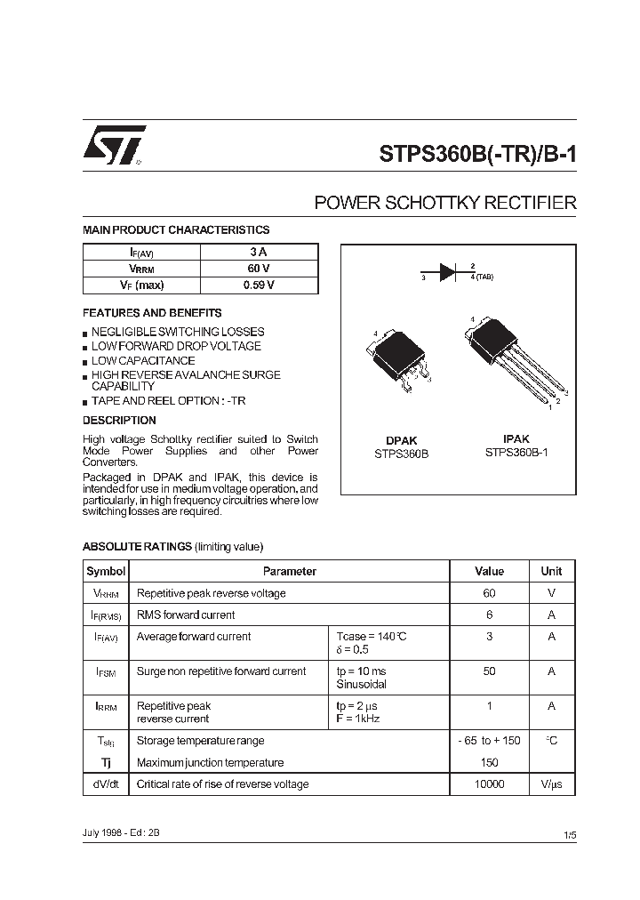 STPS360B-1_387528.PDF Datasheet