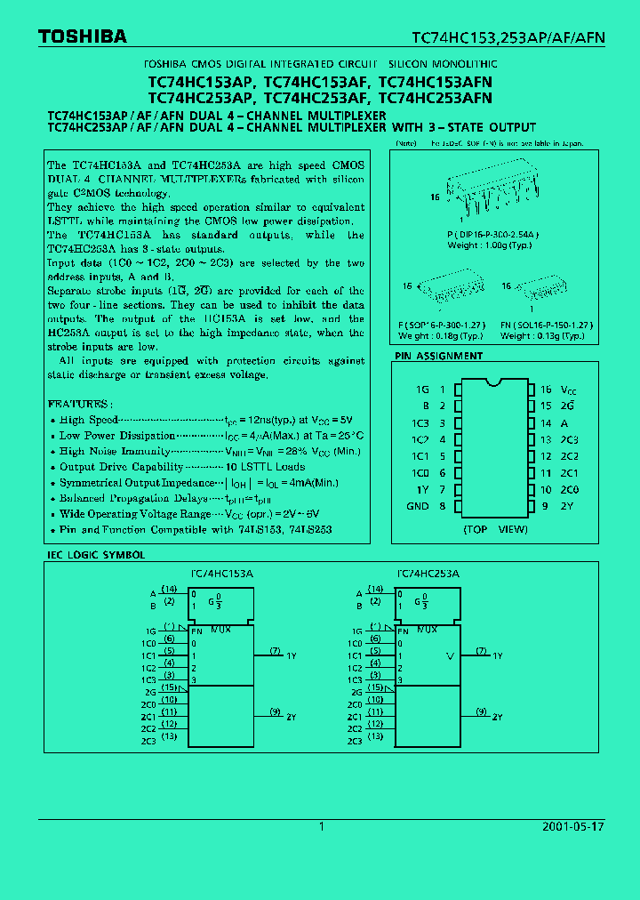 TC74HC153AP_416470.PDF Datasheet