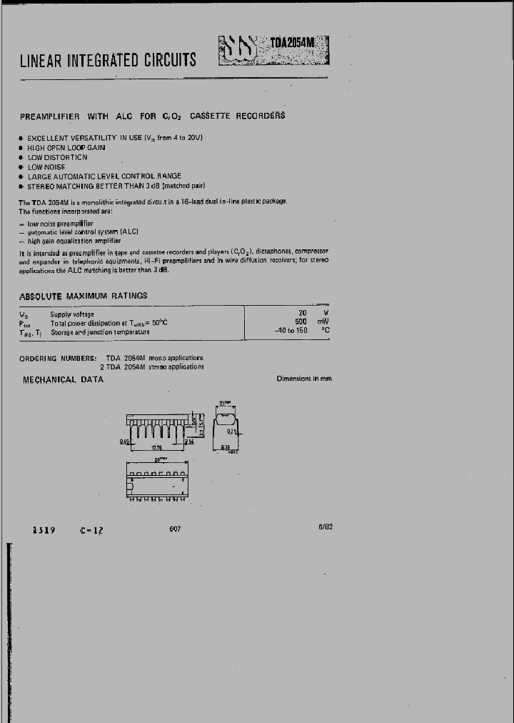 TDA2054M_418672.PDF Datasheet