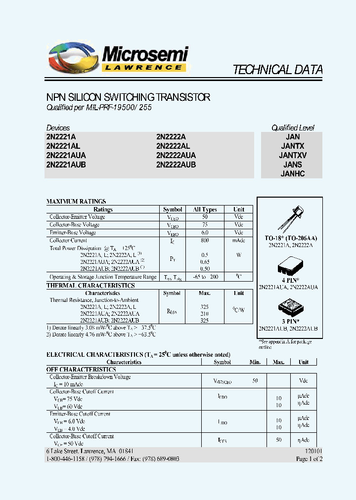 JANS2N2221AL_466437.PDF Datasheet