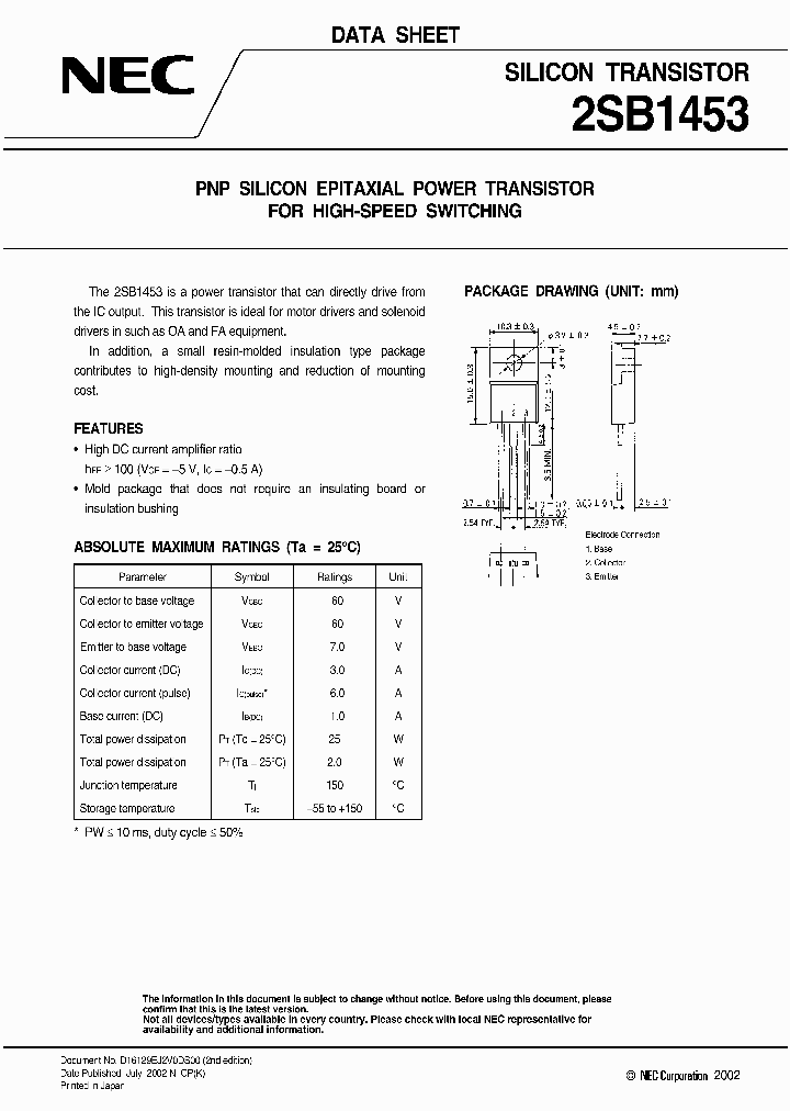 2SB1453_468307.PDF Datasheet