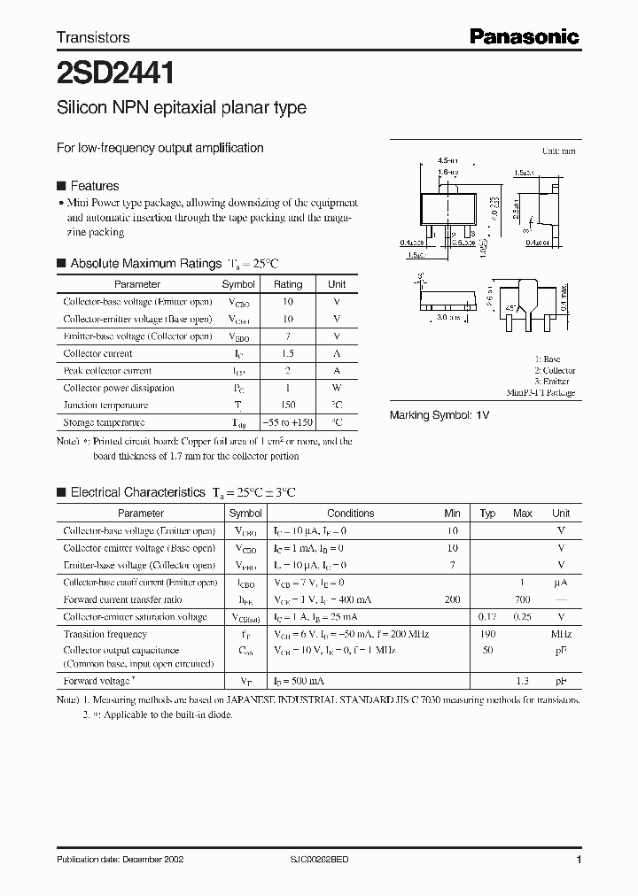 2SD2441_468708.PDF Datasheet