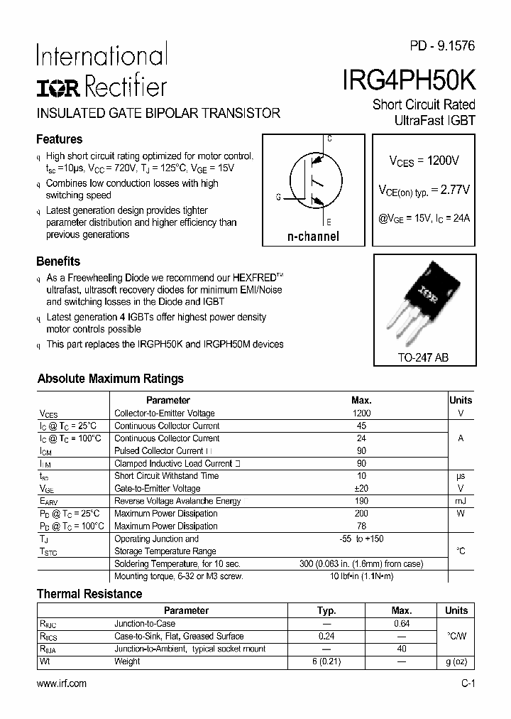 IRG4PH50K_283075.PDF Datasheet