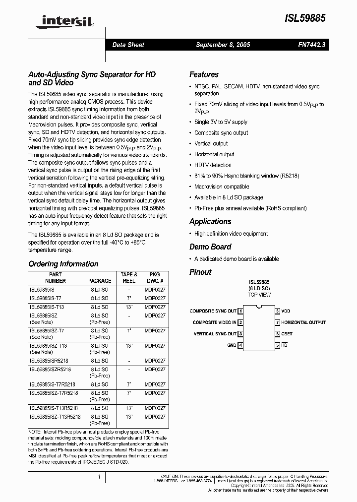 ISL59885_449790.PDF Datasheet