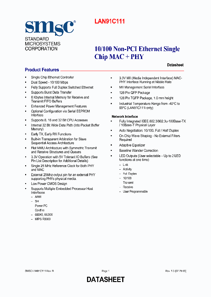 LAN91C111_196065.PDF Datasheet