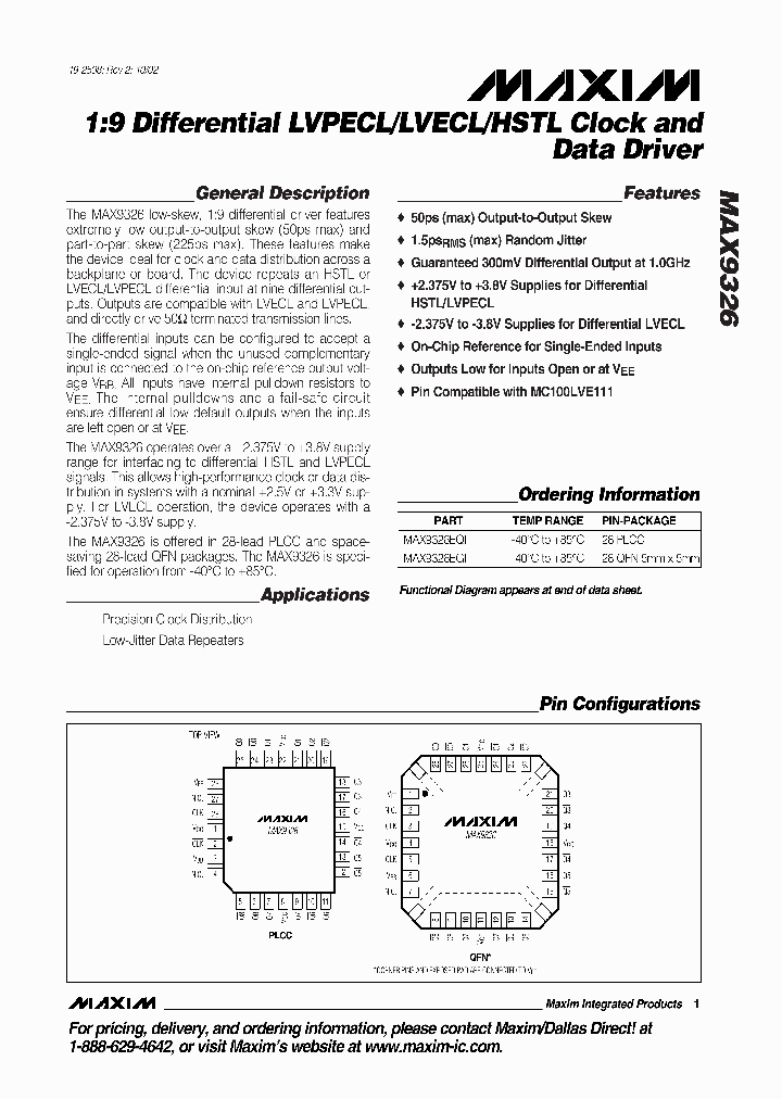 MAX9326_476437.PDF Datasheet