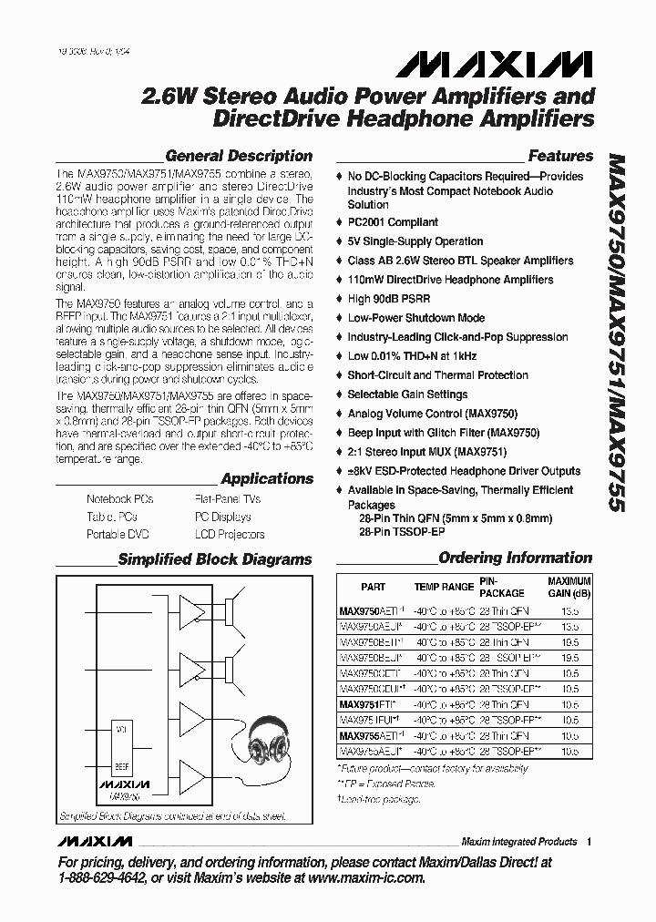 MAX9750CEUI_474863.PDF Datasheet