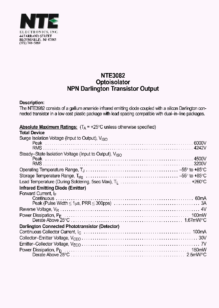 NTE3082_438332.PDF Datasheet