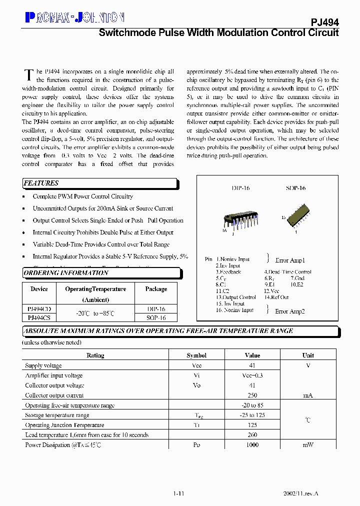 PJ494_453310.PDF Datasheet