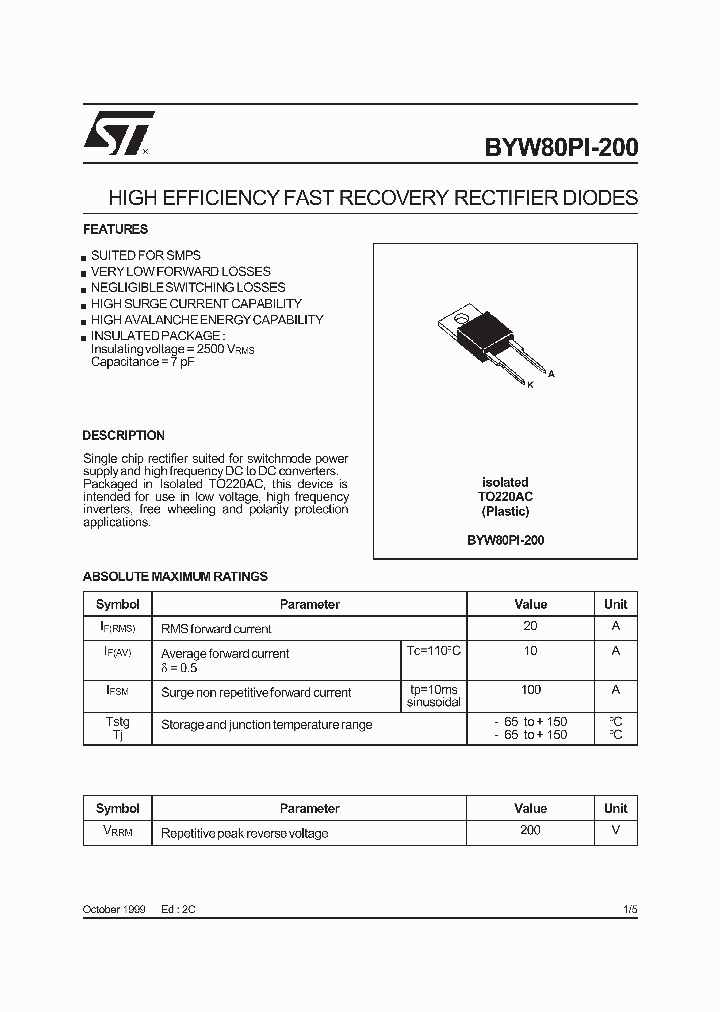 BYW80PI-200_550533.PDF Datasheet