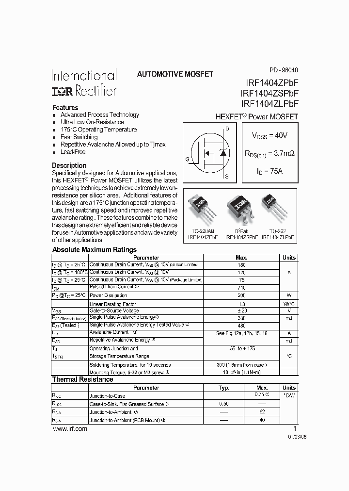 IRF1404LPBF_548152.PDF Datasheet