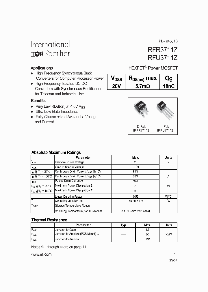 IRFU3711Z_516377.PDF Datasheet