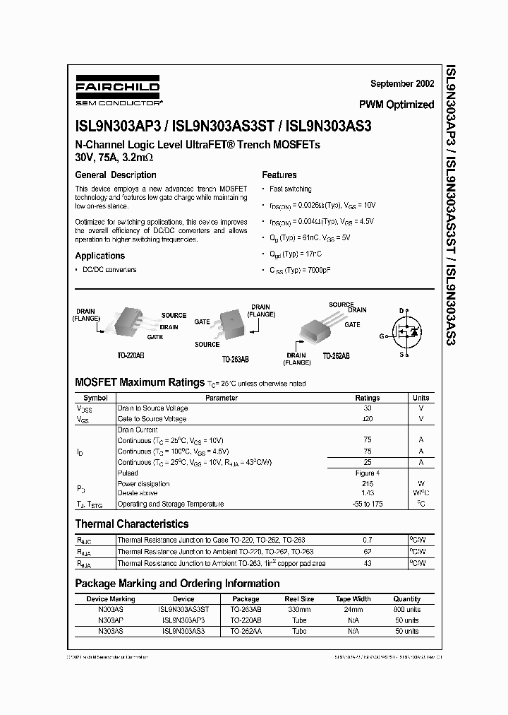 ISL9N303AS3ST_493593.PDF Datasheet