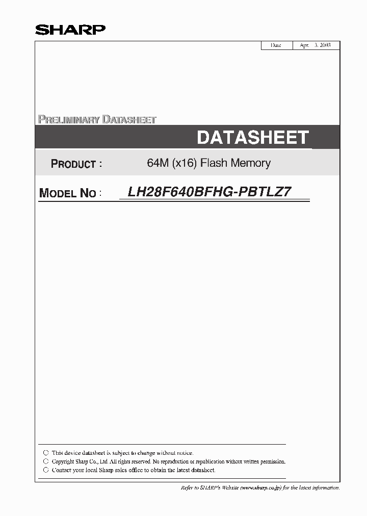 LH28F640BFHG-PBTLZ7_490353.PDF Datasheet
