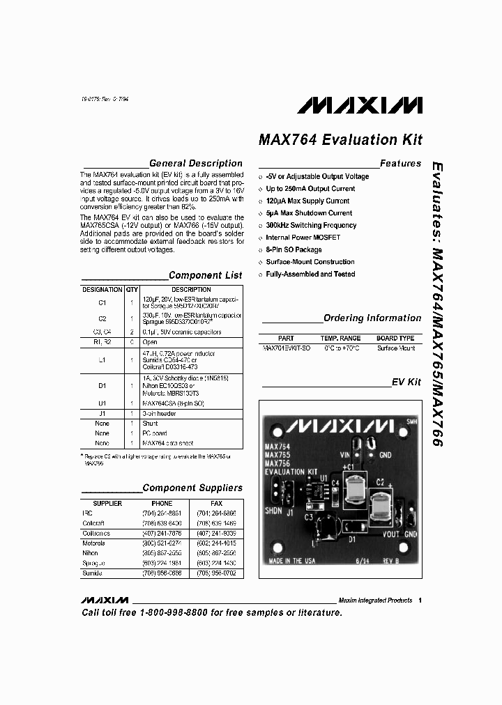 MAX764EVKIT_541794.PDF Datasheet