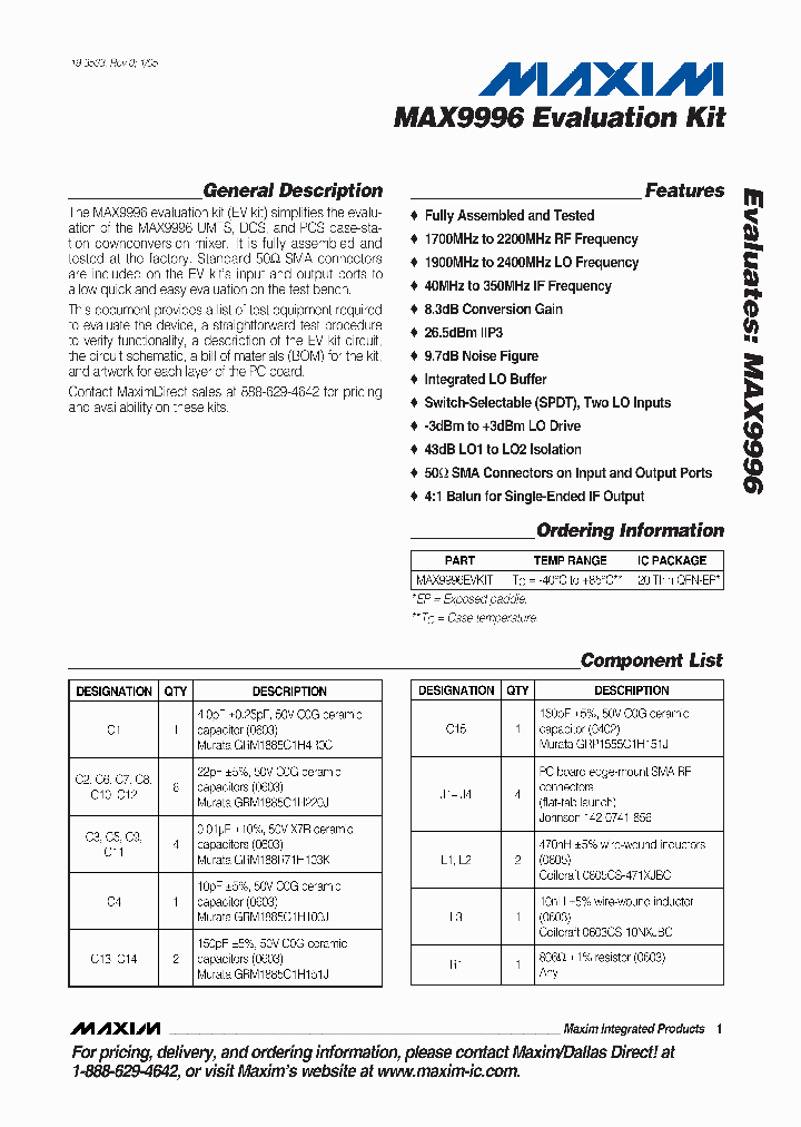 MAX9996EVKIT_498918.PDF Datasheet
