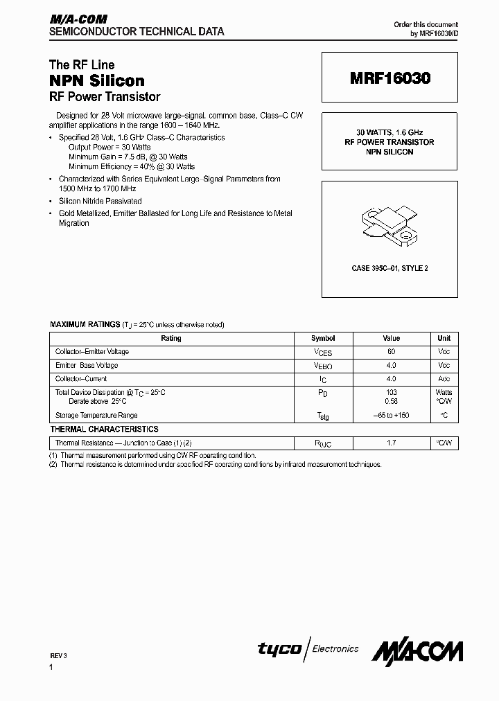 MRF16030_491984.PDF Datasheet