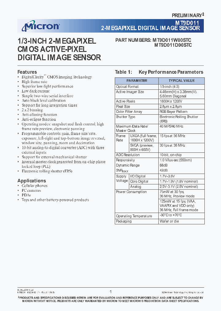 MT9D011_504063.PDF Datasheet