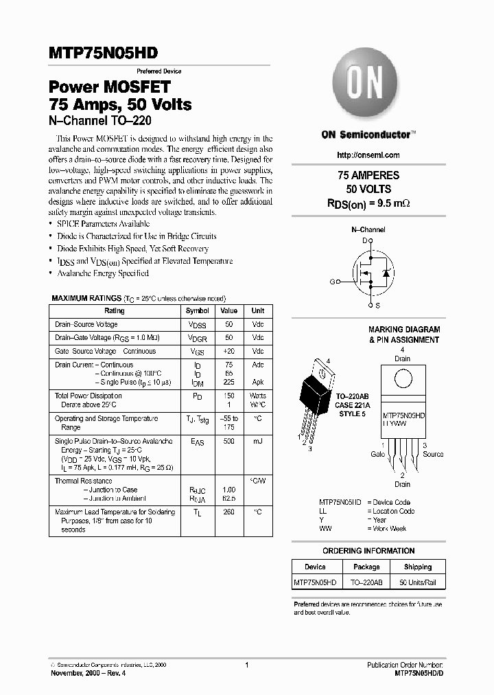 MTP75N05HD_547317.PDF Datasheet