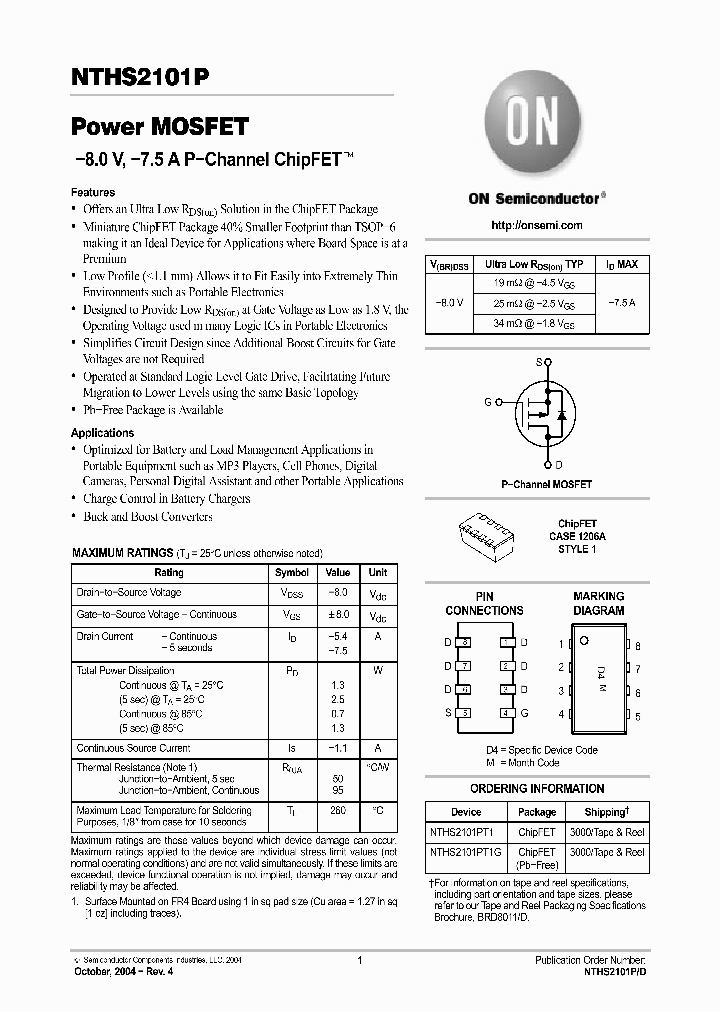 NTHS2101P_522833.PDF Datasheet