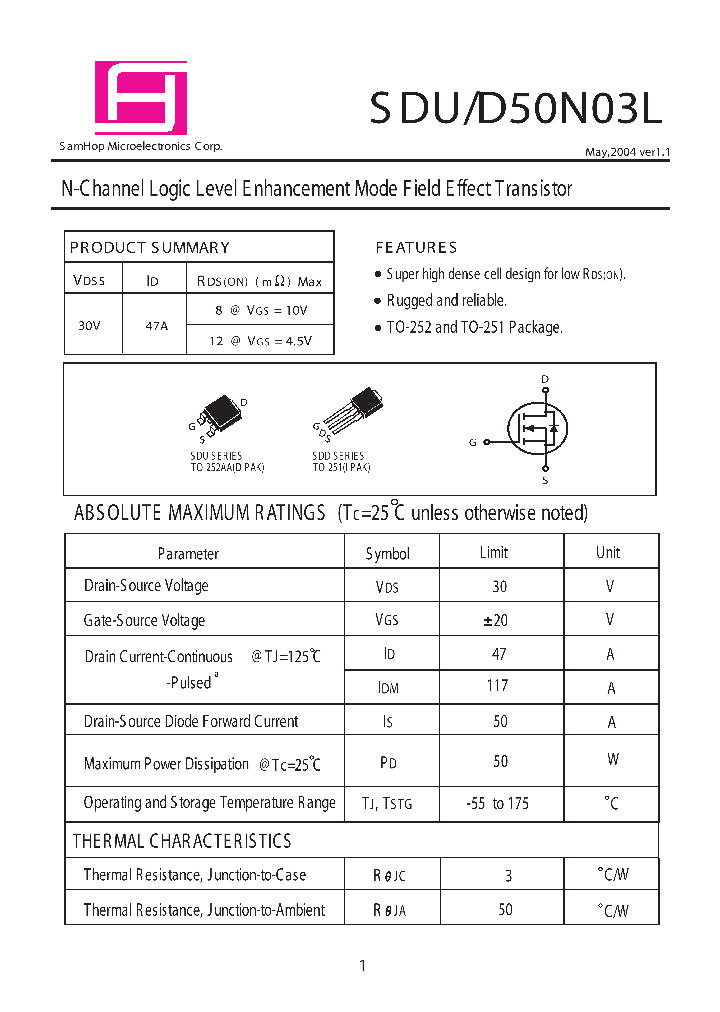 SDU50N03L_552320.PDF Datasheet