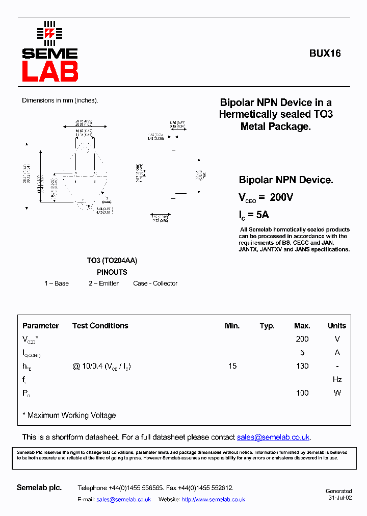 SFBUX16_552743.PDF Datasheet