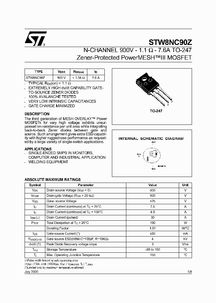 STW8NC90Z_538142.PDF Datasheet