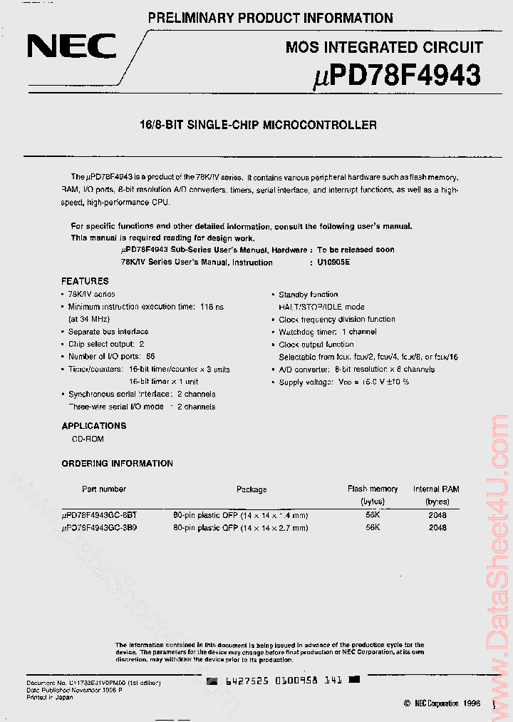 UPD78F4943_531823.PDF Datasheet