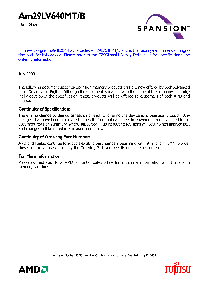 AM29LV640MT_644149.PDF Datasheet