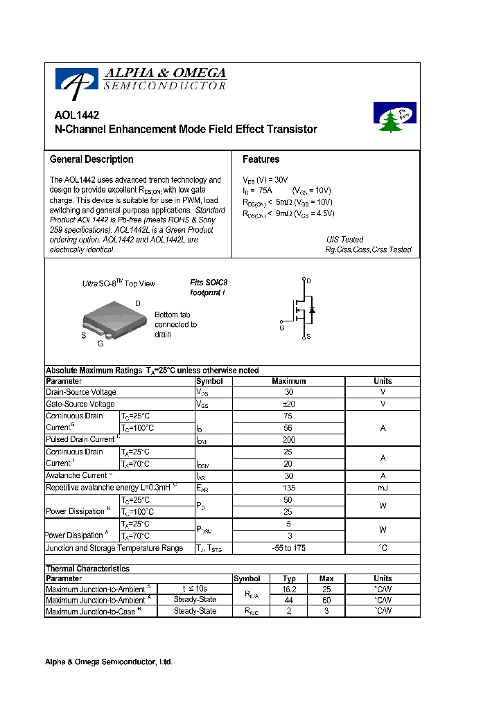 AOL1442_650525.PDF Datasheet
