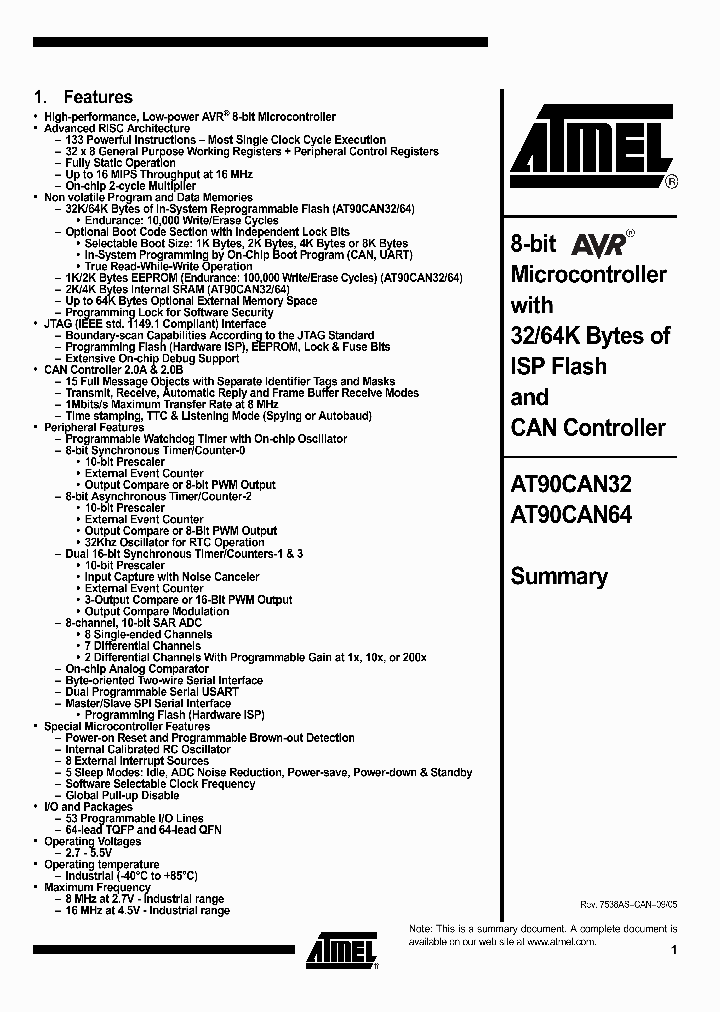 AT90CAN32AT90CAN64_571816.PDF Datasheet