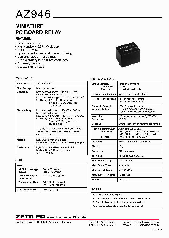 AZ946-2CH-5D_664976.PDF Datasheet