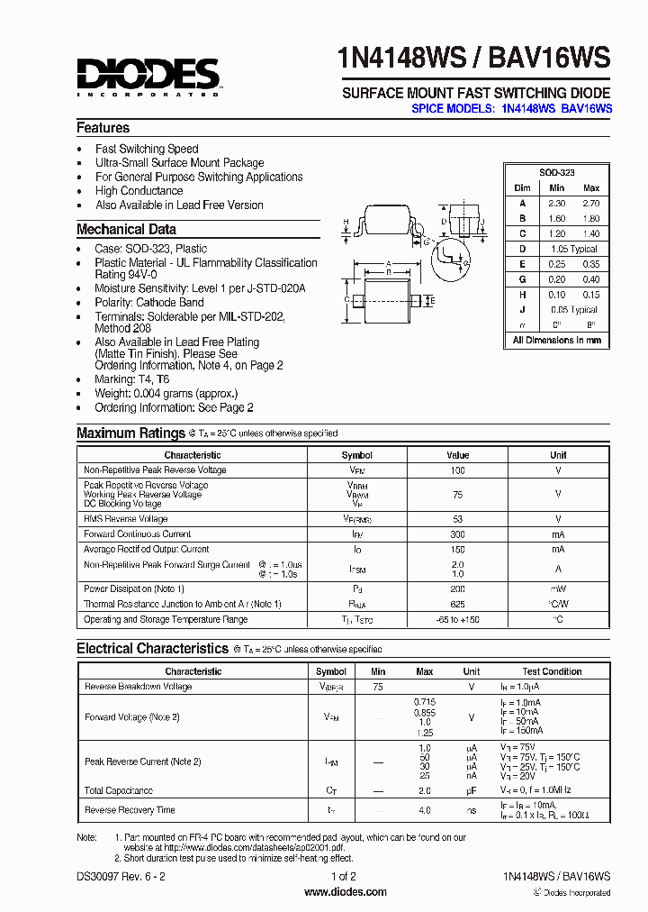 BAV16WS_730706.PDF Datasheet