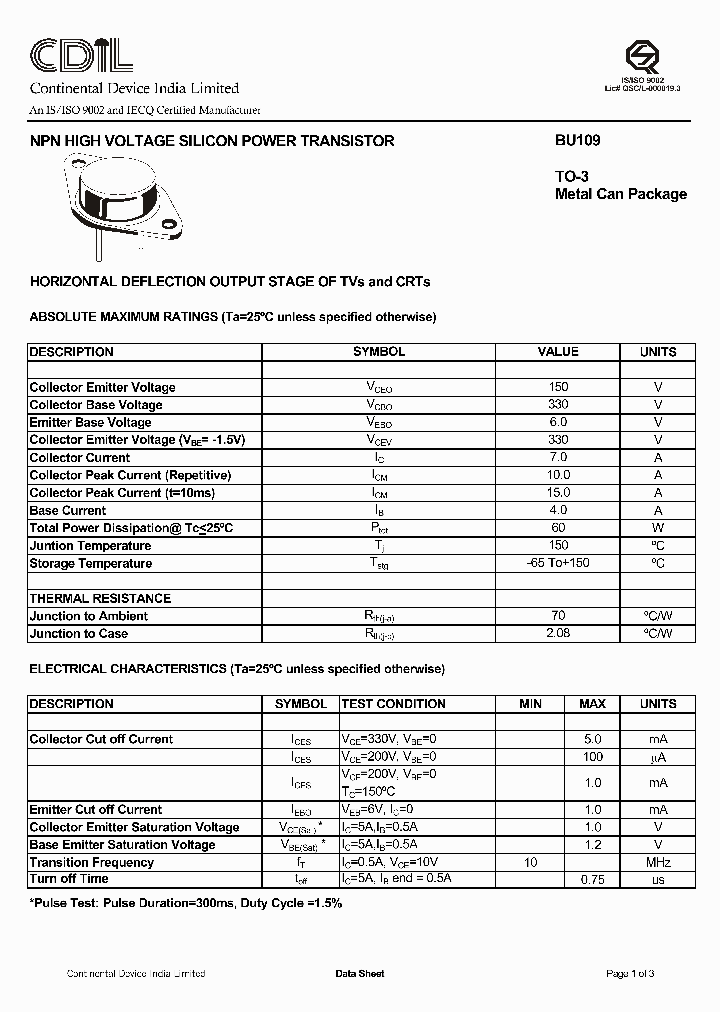 BU109_779234.PDF Datasheet
