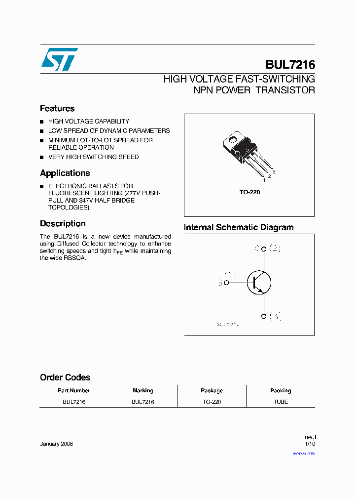 BUL7216_738319.PDF Datasheet