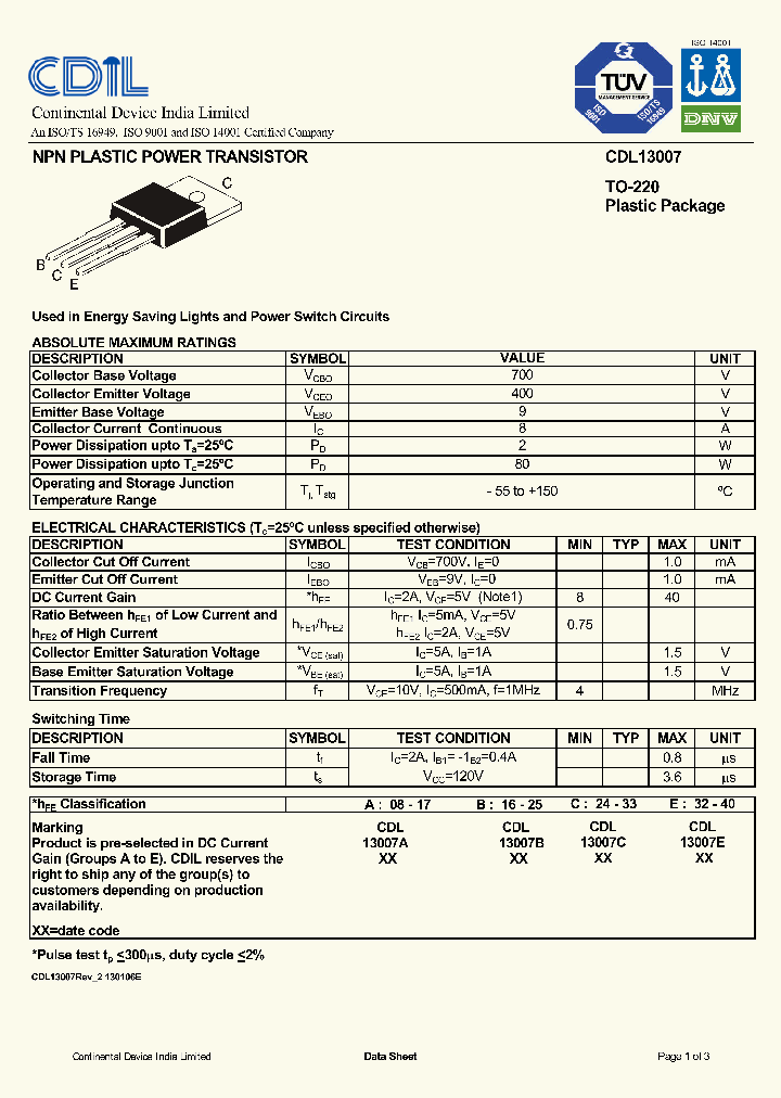 CDL13007_634771.PDF Datasheet