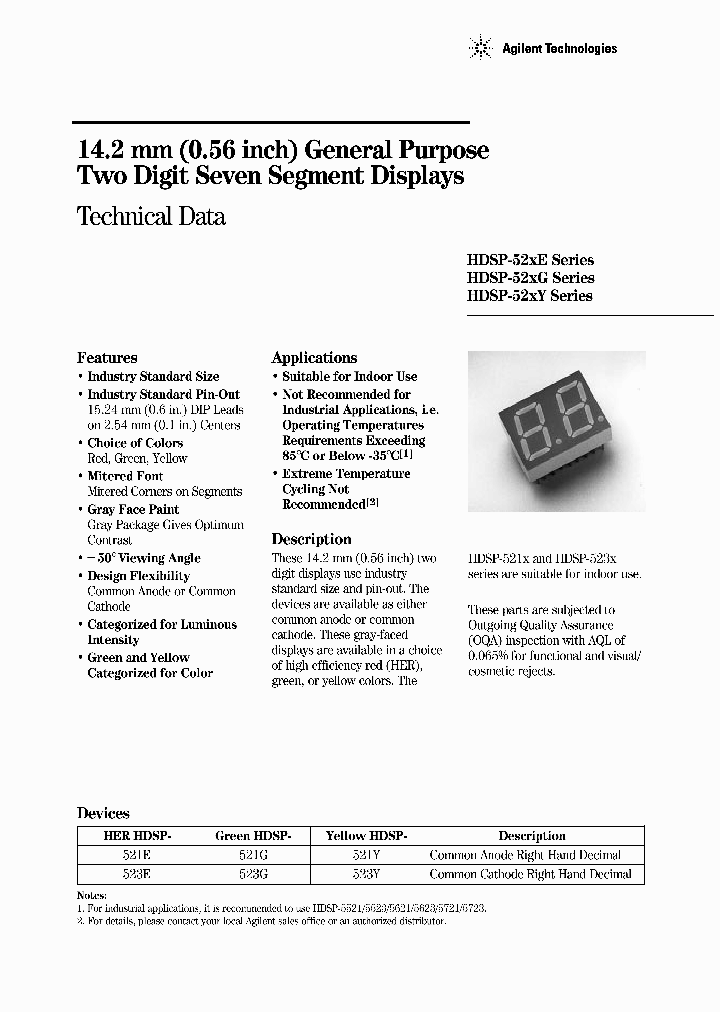 HDSP-52XE_615625.PDF Datasheet