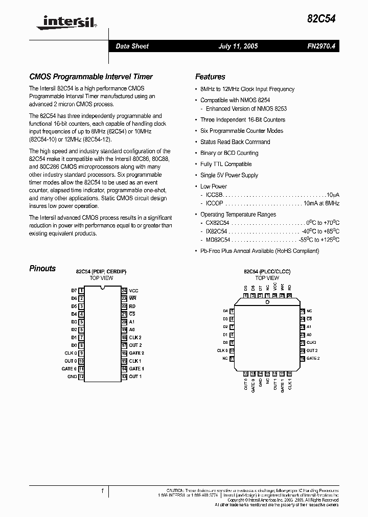 IS82C54-10Z_581129.PDF Datasheet