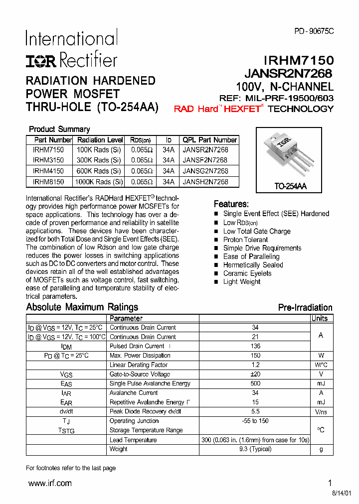 IRHM8150_295149.PDF Datasheet