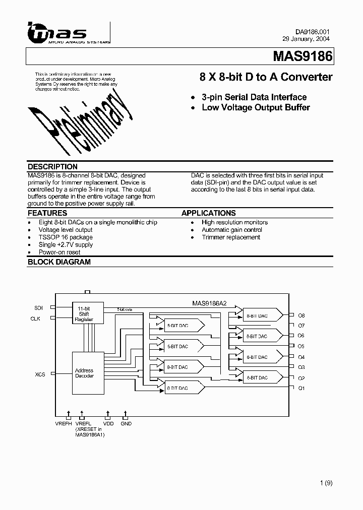 MAS9186AUA2_733626.PDF Datasheet