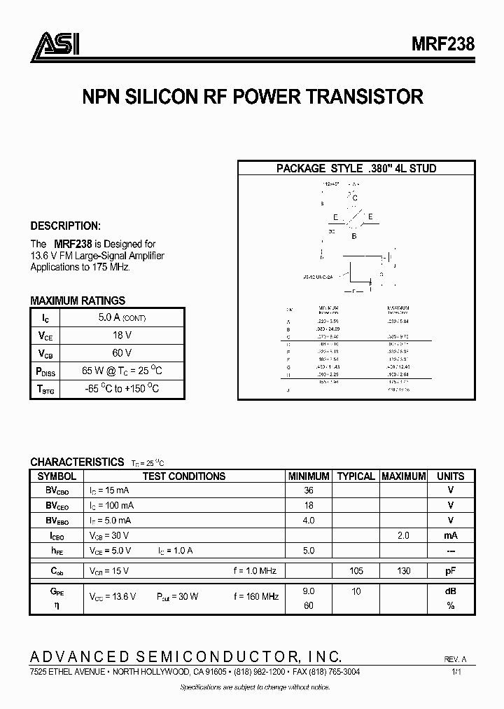 MRF238_610770.PDF Datasheet