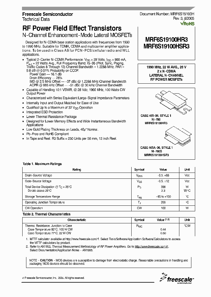 MRF6S19100HR3_613019.PDF Datasheet